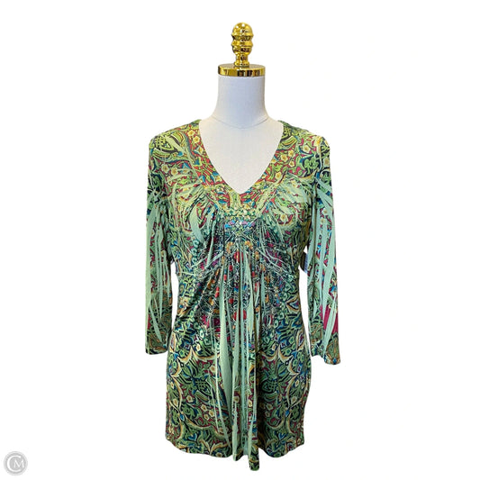 Top Long Sleeve By One World In Green, Size: L