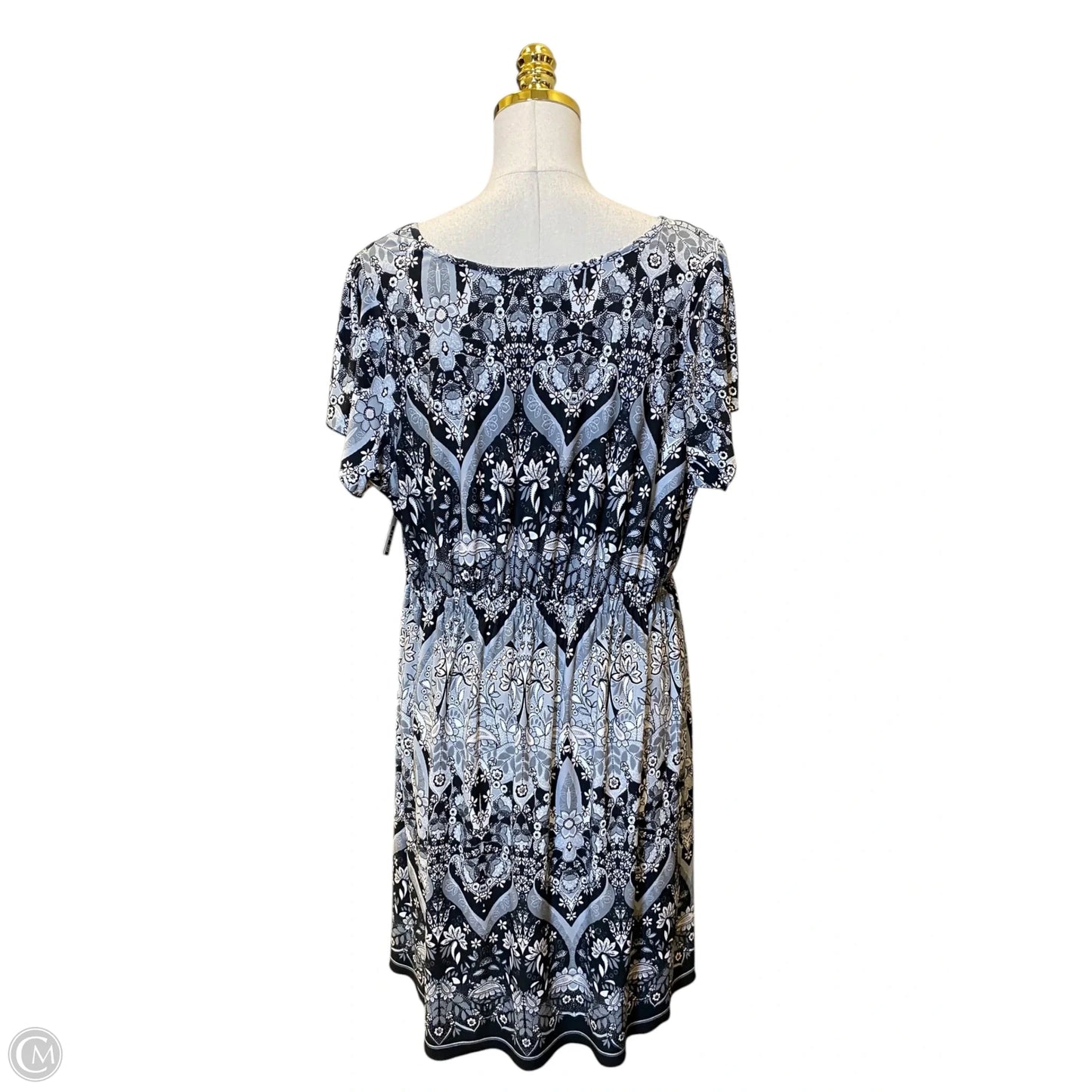 Dress Casual Midi By One World In Black & White, Size: 1x