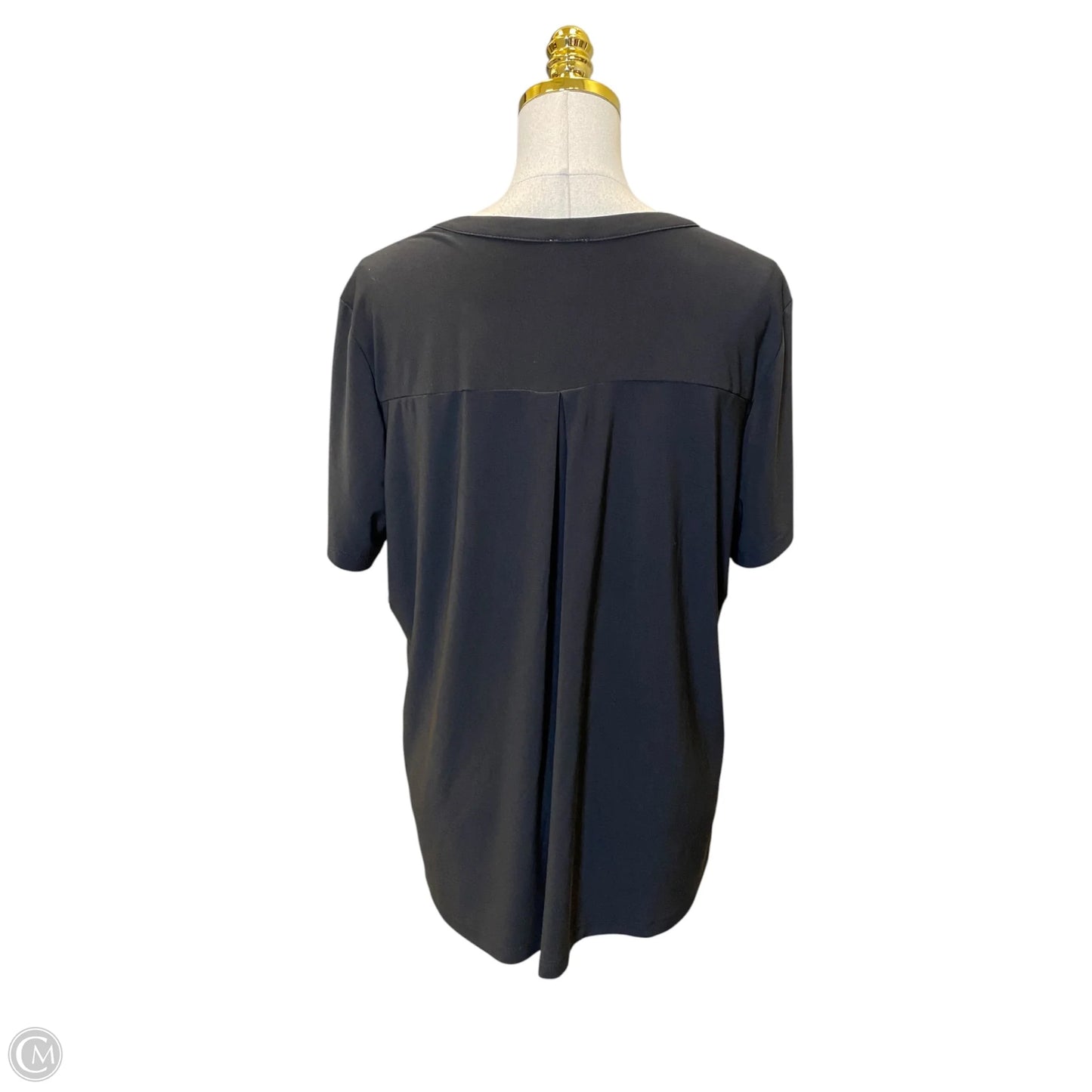 Top Short Sleeve By Anne Klein In Black, Size: Xl