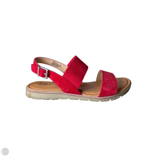 Sandals Flats By Boc In Red & Tan, Size: 7