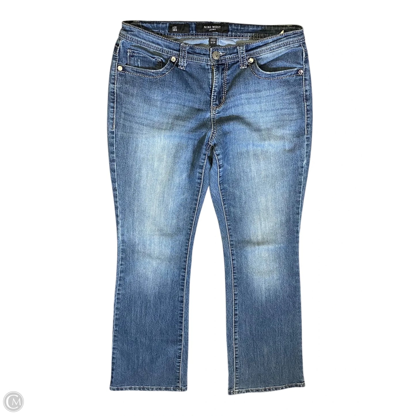 Jeans Flared By Nine West In Blue Denim, Size: 8