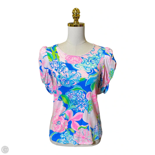 Top 3/4 Sleeve Designer By Lilly Pulitzer In Floral Print, Size: Xs