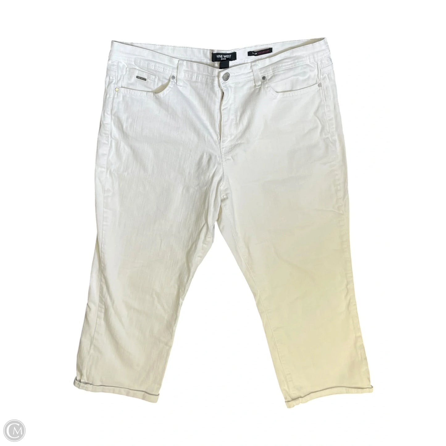 Jeans Cropped By Nine West In White, Size: 14