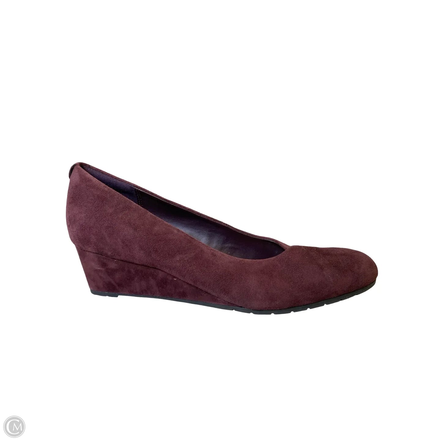 Shoes Heels Wedge By Clarks In Maroon, Size: 8
