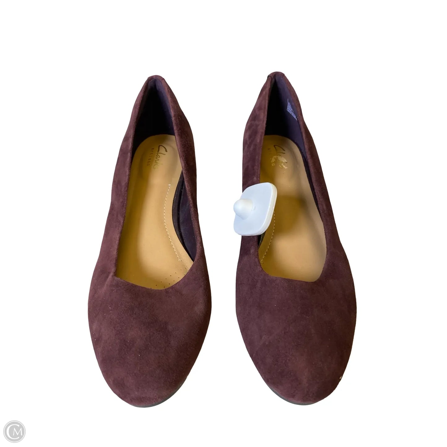 Shoes Heels Wedge By Clarks In Maroon, Size: 8