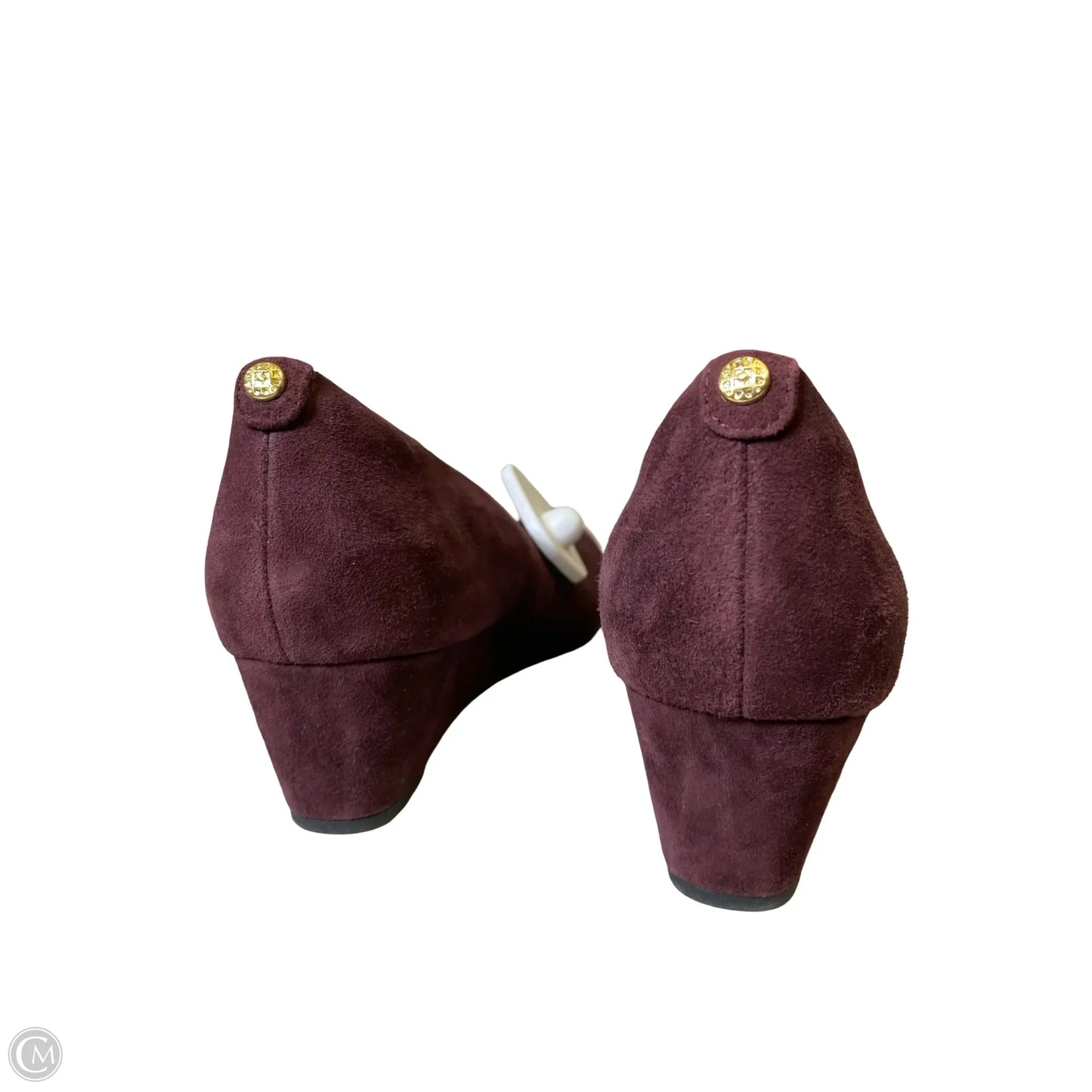 Shoes Heels Wedge By Clarks In Maroon, Size: 8