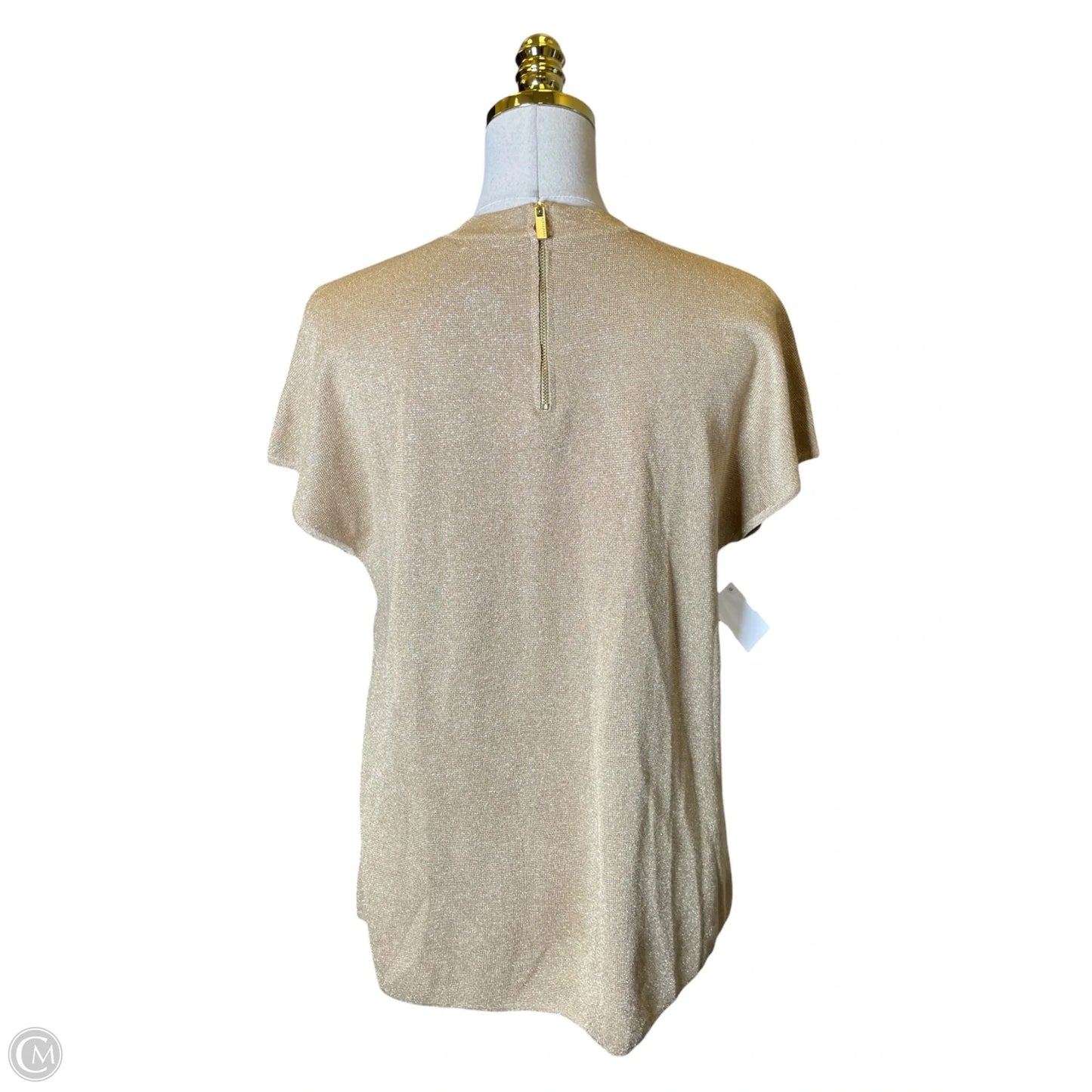 Top Short Sleeve By Anne Klein In Gold, Size: L
