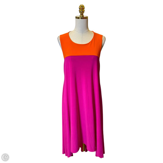 Dress Casual Midi By Tiana B In Orange & Pink, Size: L