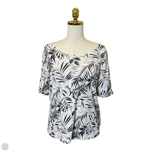 Top Short Sleeve By Chicos In Black & White, Size: L