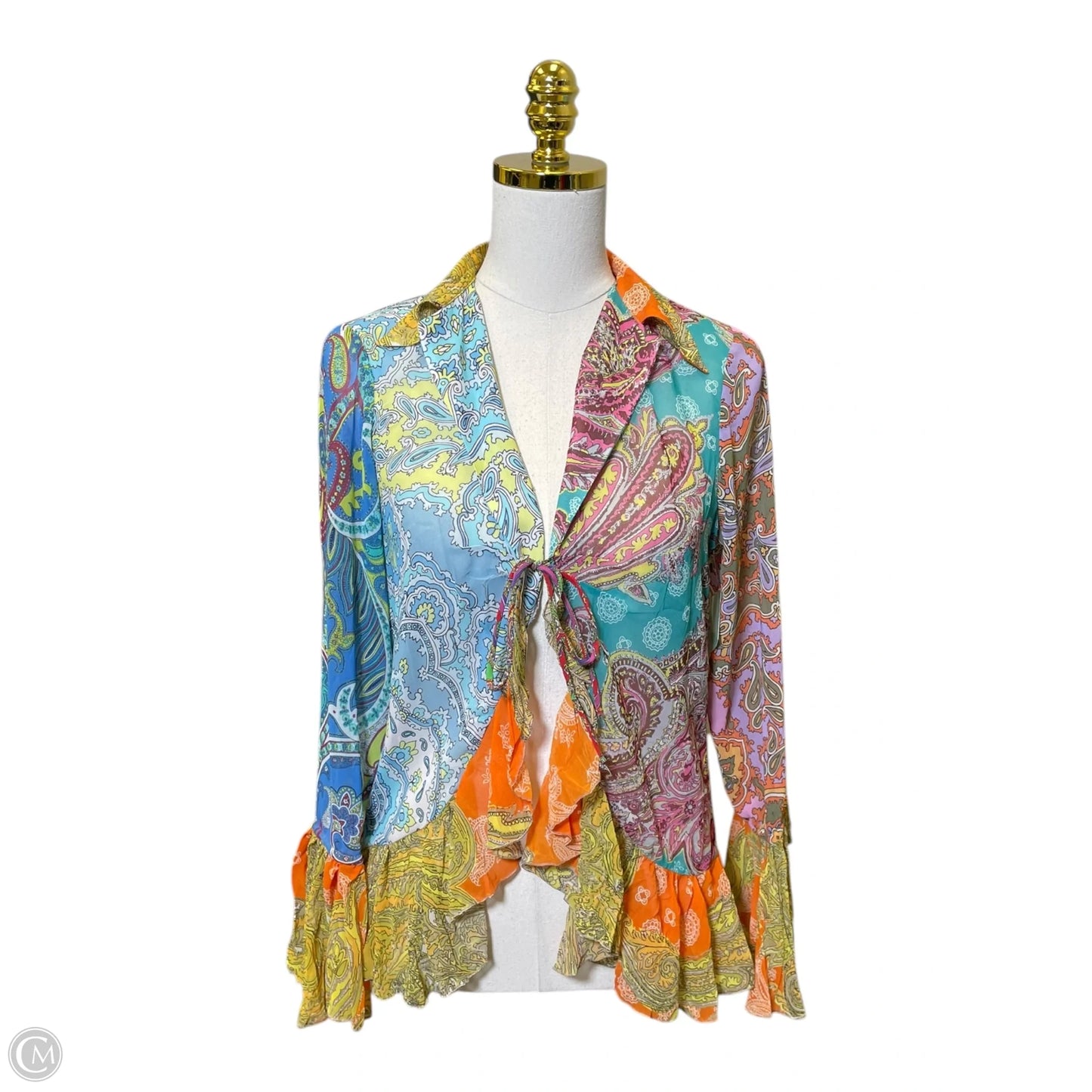 Top Long Sleeve By Zara In Multi-colored, Size: M