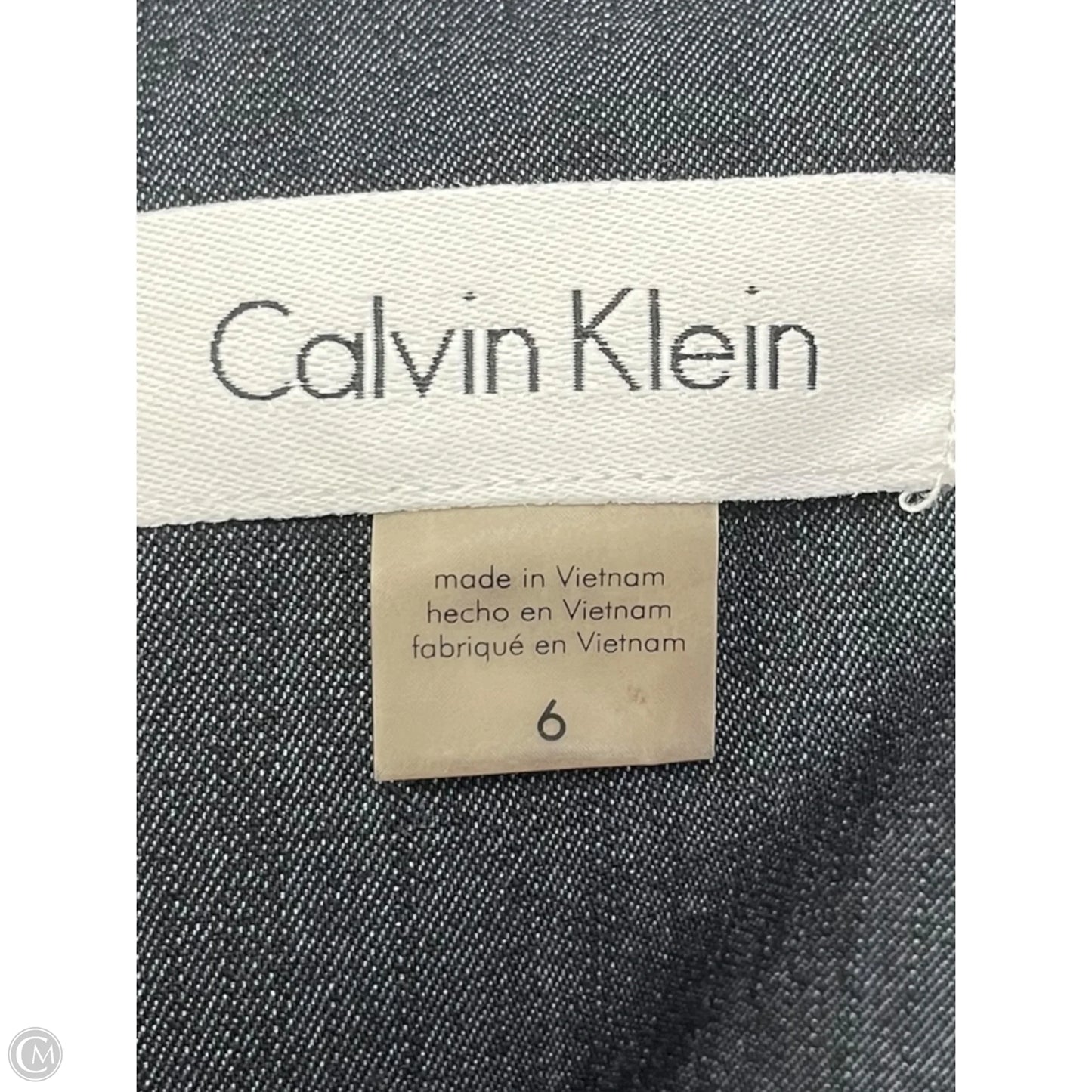 Top Sleeveless By Calvin Klein In Grey, Size: 6