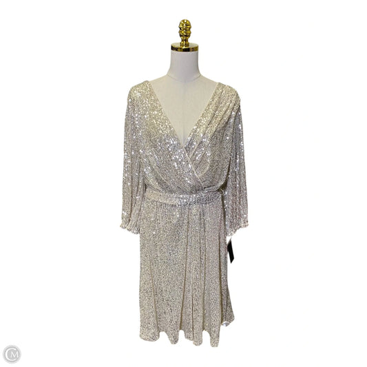 Dress Casual Midi By Dkny In Silver, Size: 2x