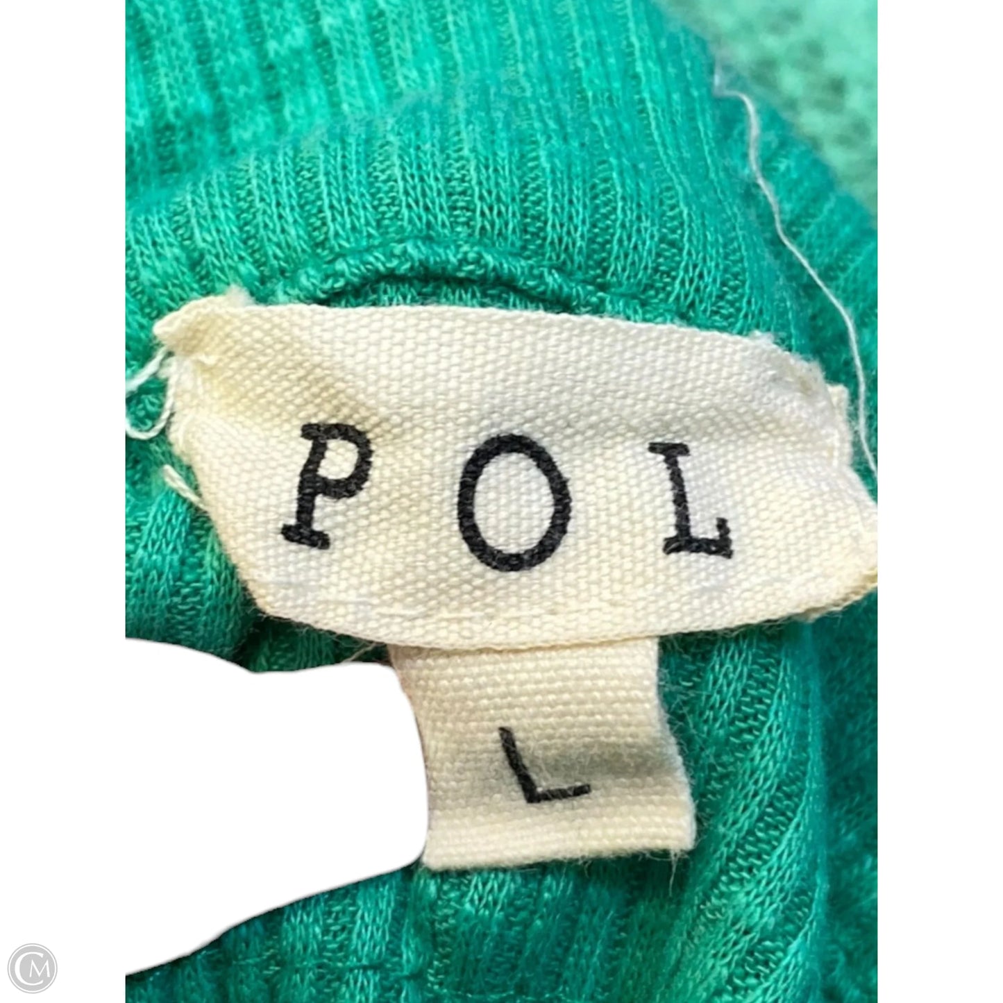 Top Long Sleeve By Pol In Green, Size: L