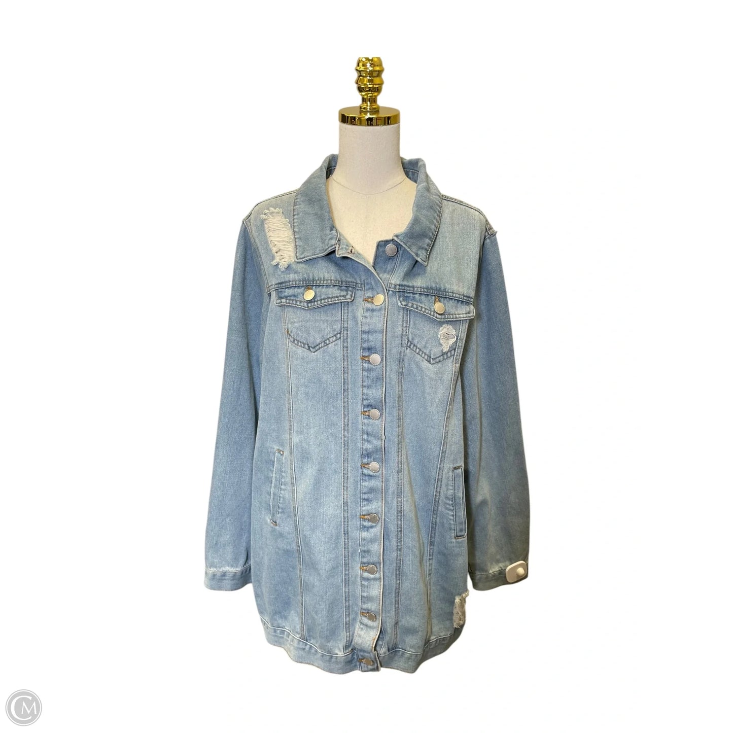 Jacket Denim By Ci Sono In Blue, Size: 3x