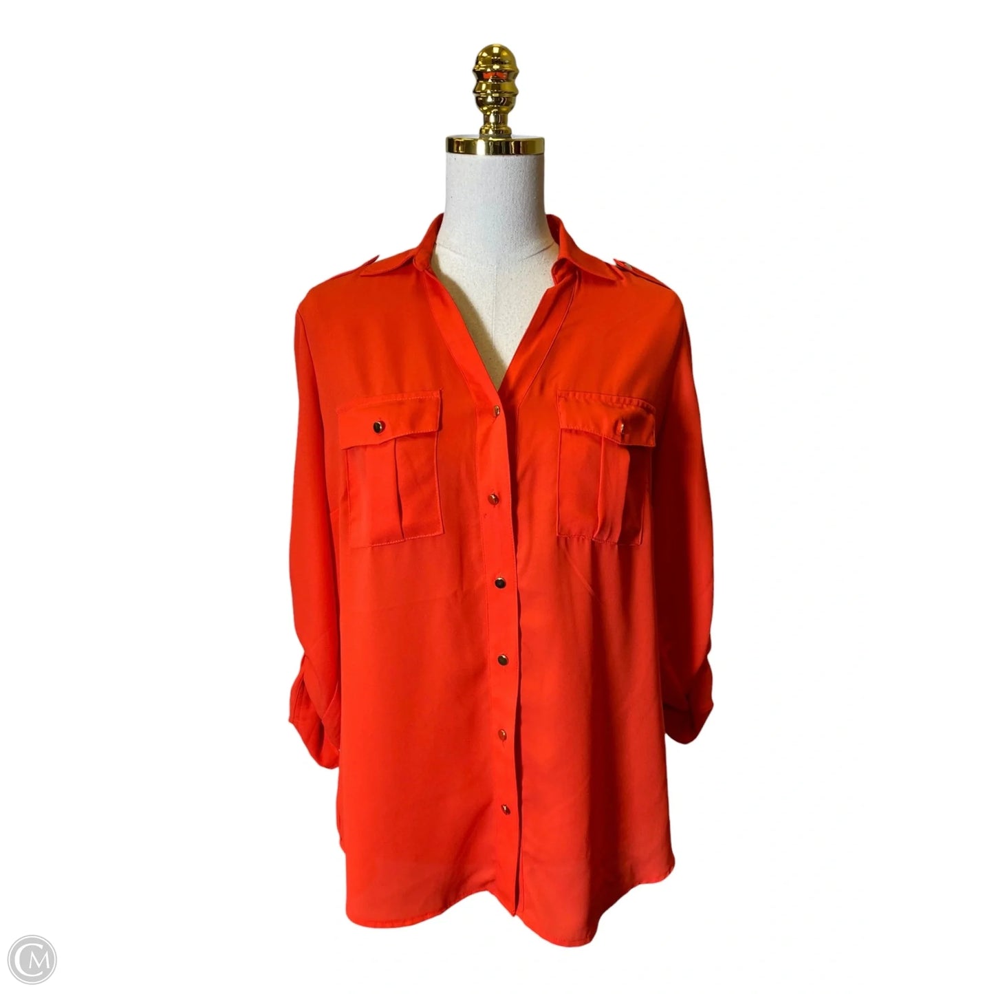 Top 3/4 Sleeve By Nycc In Orange, Size: S
