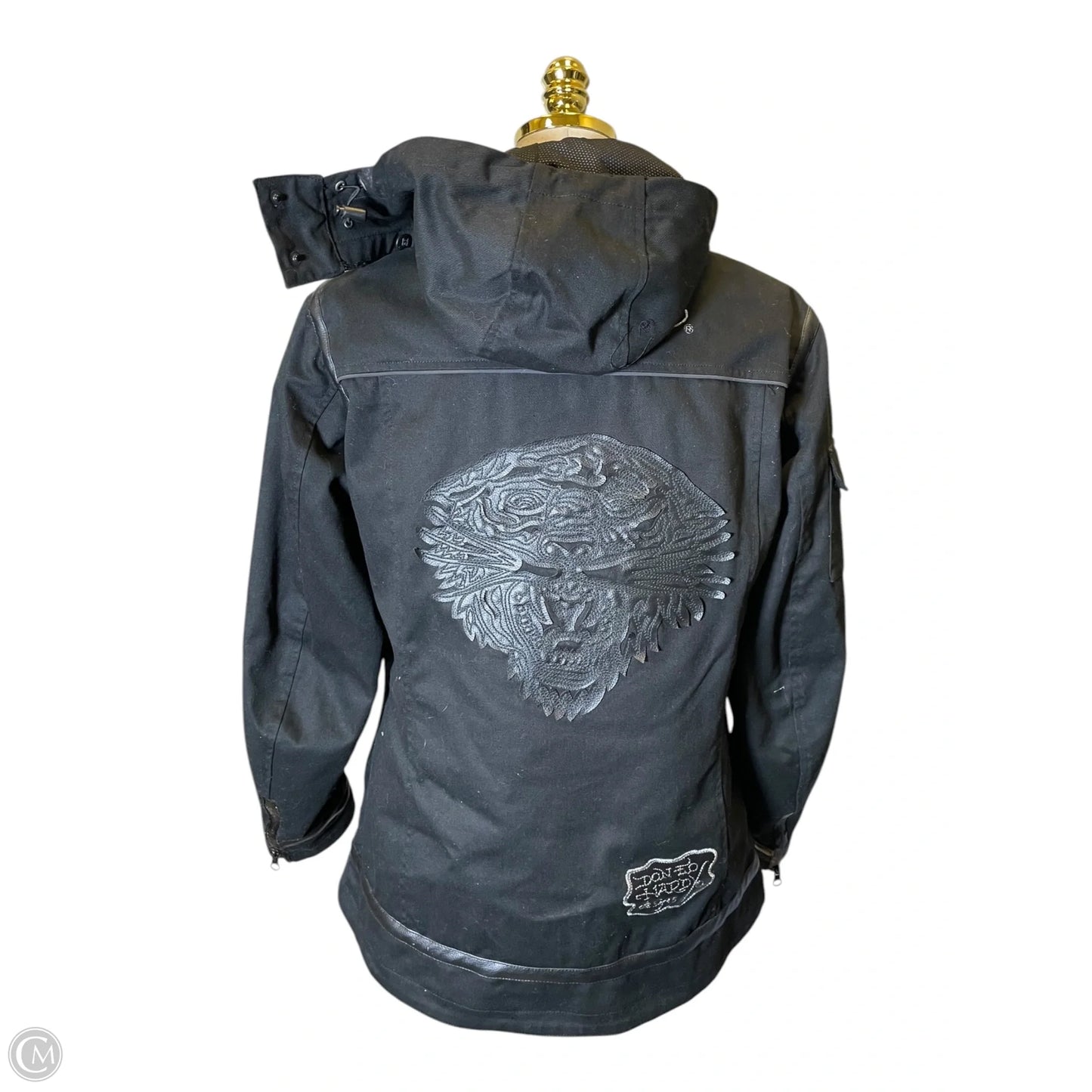 Jacket Leather By Ed Hardy In Black, Size: L