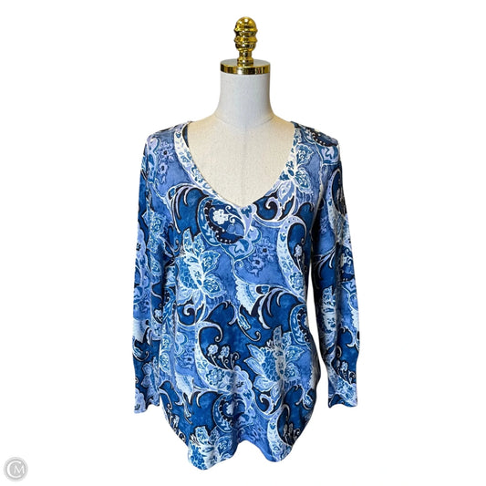 Top Long Sleeve By Chicos In Multi-colored, Size: M