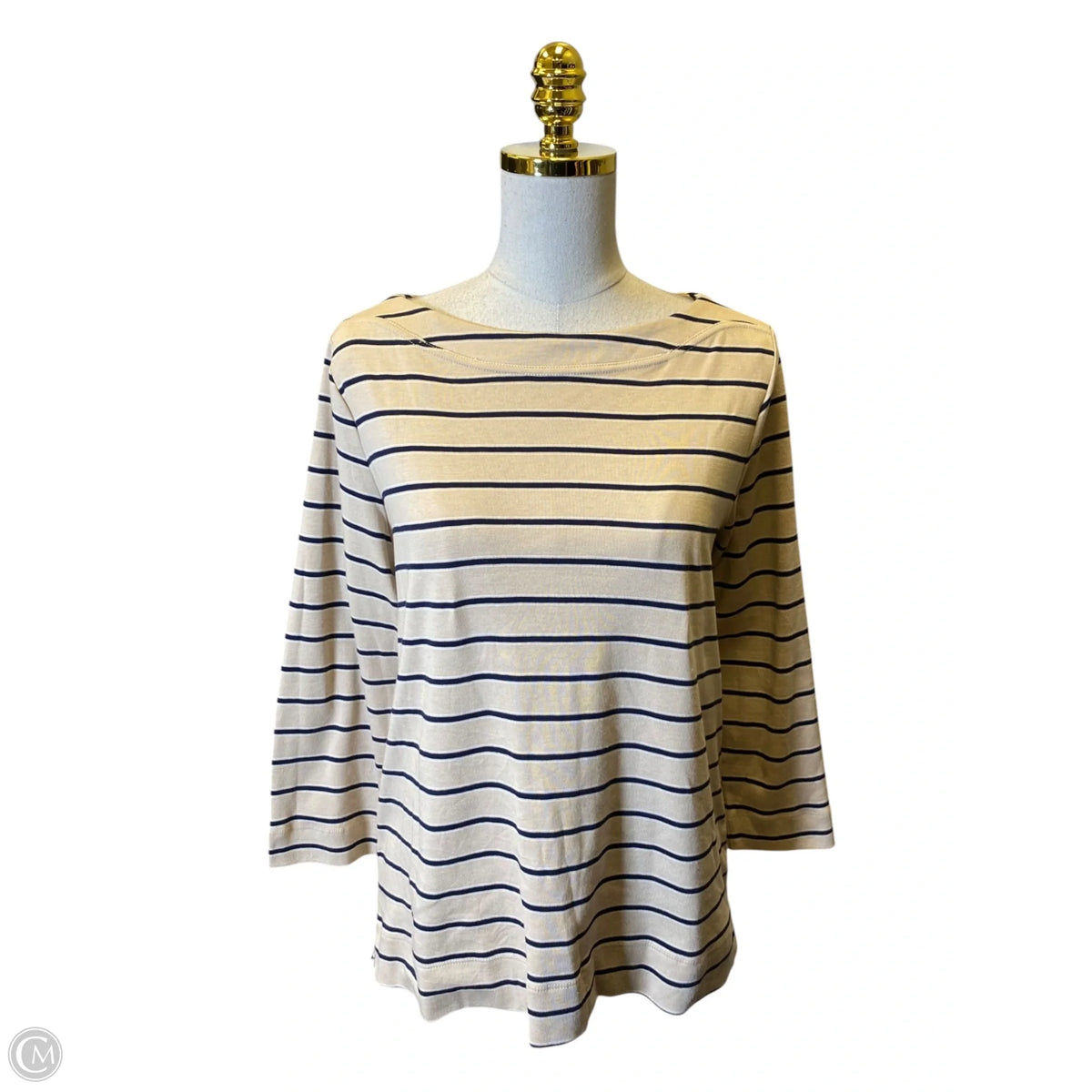 Top Long Sleeve By Chicos In Striped Pattern, Size: L