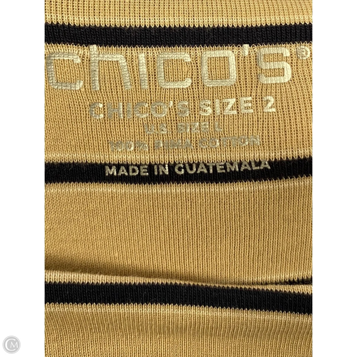 Top Long Sleeve By Chicos In Striped Pattern, Size: L