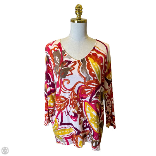 Top Long Sleeve By Chicos In Multi-colored, Size: M