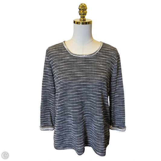 Top 3/4 Sleeve By Chicos In Black & White, Size: M