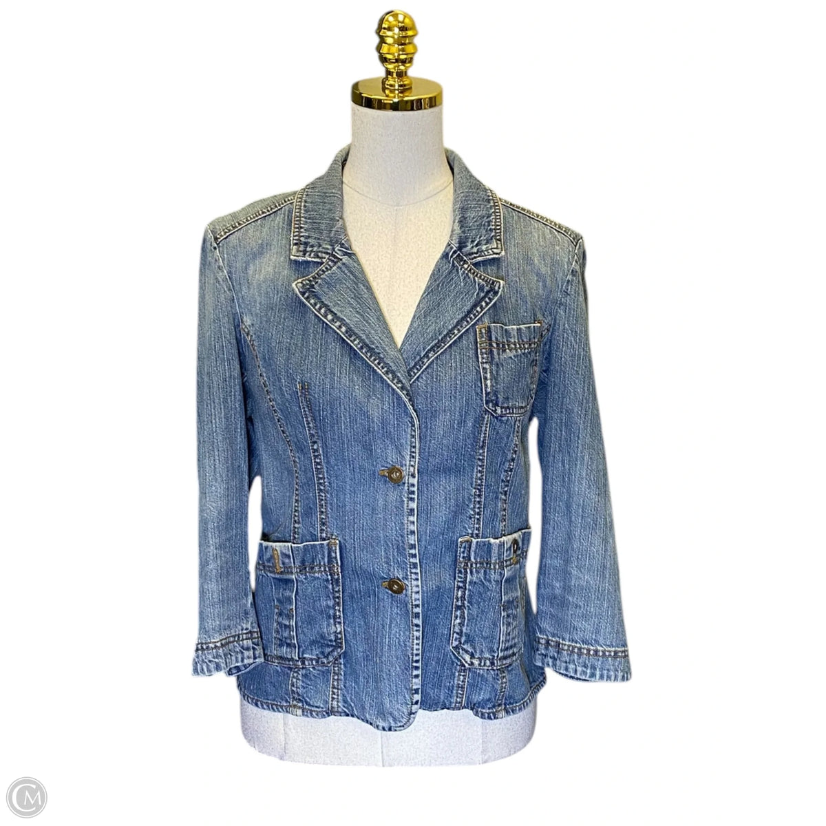 Jacket Denim By Dkny In Blue, Size: L