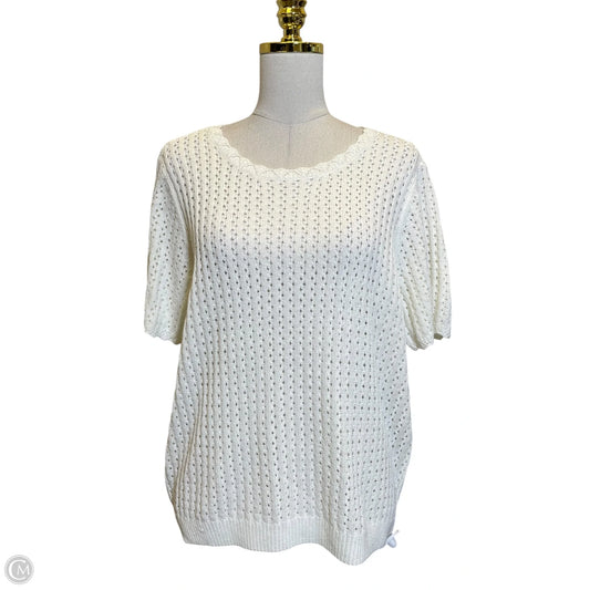 Sweater Short Sleeve By Loft In Cream, Size: Xl