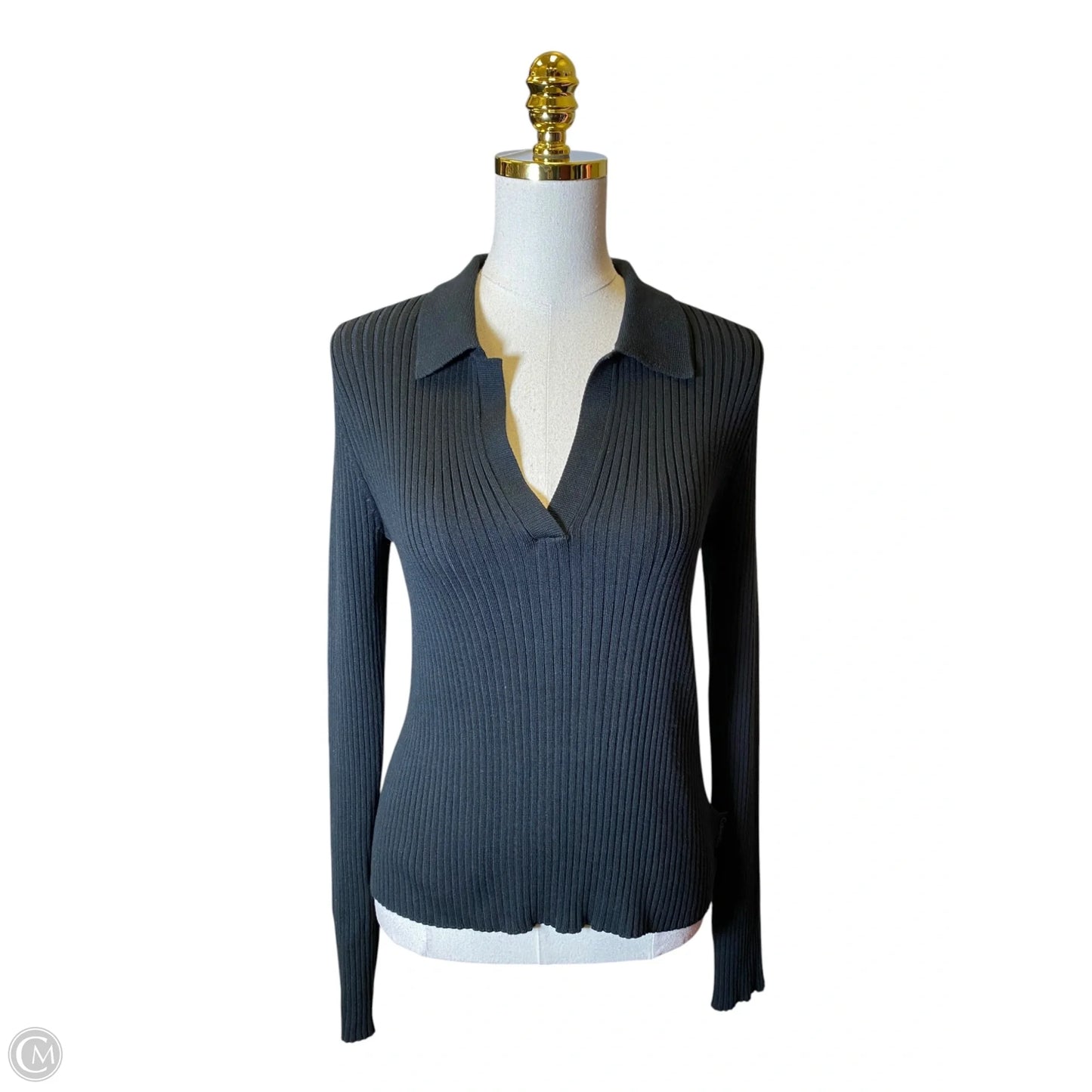 Top Long Sleeve By Calvin Klein In Black, Size: M