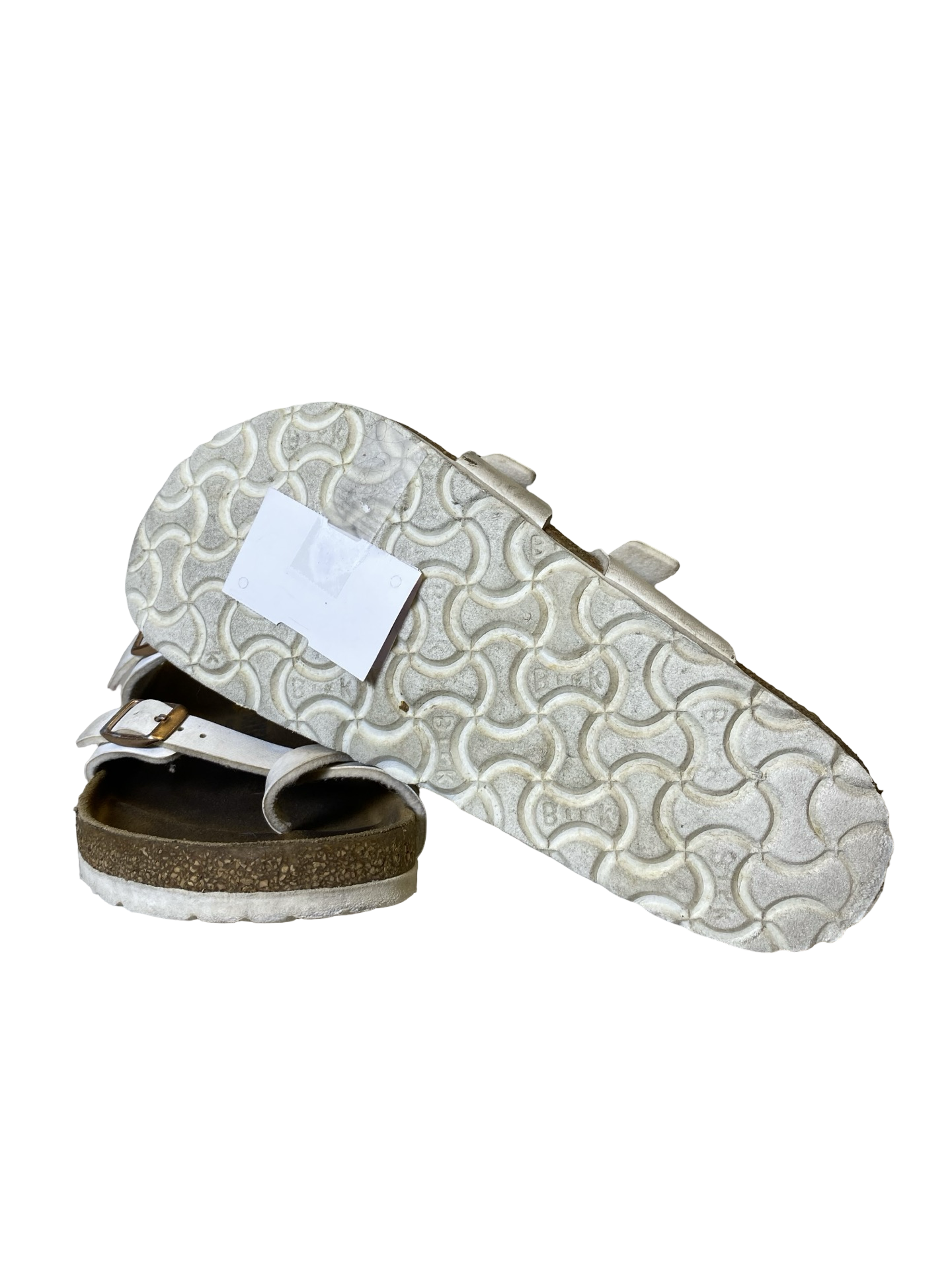 Sandals Flats By Birkenstock In White, Size: 5