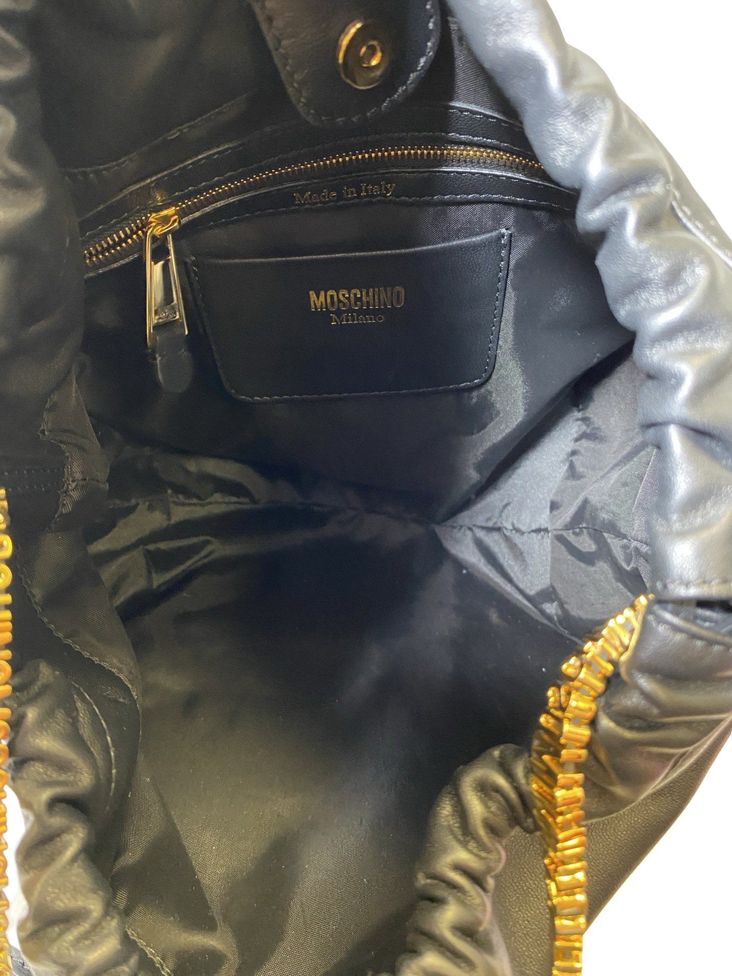 Handbag Luxury Designer By Moschino, Size: Medium
